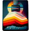 Retrofuturistic Hard Rock Band logo