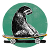 Sloth on skateboard