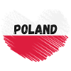 Poland Flag in heart shape