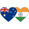 Australia India Flag Heart