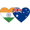 India Australia Flag Heart