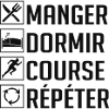 Manger, Dormir, Course, Répéter