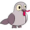Pigeon eats a worm