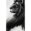 Lion noir et blanc