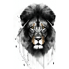Lion Black and White