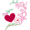 Flower tendril with heart