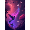 Vogel Schmetterling Blume Fantasy