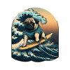 Pug Kanagawa Japanese Art