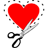 Pattern cutting red heart