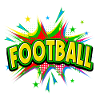 American Football Pop Art Cartoon Comic Art Colorato