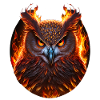 Owl in flames