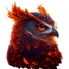 Owl in flames