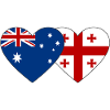 Australia Georgia Flag Heart