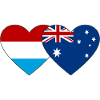 Luxembourg Australia Flag Heart