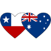 Chile Australia Flag Heart
