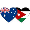 Australia Jordan Flag Heart