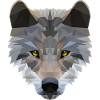 Wolfkopf -Low Poly Art.