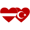 Latvia Turkey Flag Heart