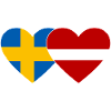Sweden Latvia Flag Heart