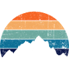 Retro Mountain Sunset Gradient