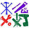 Farbe des Bauarbeiterwerkzeugs