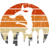 Sunset Acrobat Over City Skyline