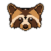 Pixelated Raccoon Face - Funny Raccoon