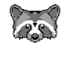 Pixelated Raccoon Face - Funny Raccoon