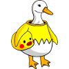 Goose in duck costume