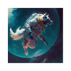 Astrowolf Wolf Astronaut Weltall Geschenk