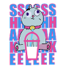 cute cat drinking milk shake