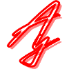 Transparent red Arnery logo