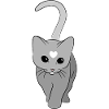 Heart Cat Gray Tone