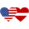 USA Latvia Flag Heart