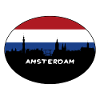 Amsterdam Pays-Bas Flag Skyline Silhouette