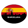 Barcelona-Spanien-Flaggen-Skyline-Schattenbild-Reise