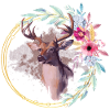 Hirsch mit Blumen