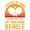 Table tennis and beagle