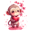 Cadeau de Saint-Valentin Monkey