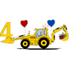 Tracteur excavatrice 4e anniversaire