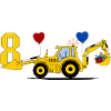 Tracteur excavatrice 8e anniversaire