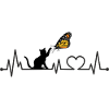 Cat Heartbeat Frequency ECG Butterfly