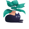 Katzen vor Blumentopf
