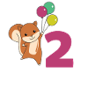 Squirrel Second Birthday Balloons Kids