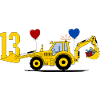 Tracteur excavatrice 13e anniversaire