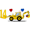14e anniversaire tracteur excavatrice