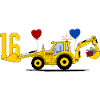 Tracteur excavatrice 16e anniversaire
