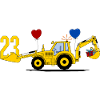 Tracteur excavatrice 23e anniversaire