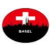 Basel-Schweiz-Flaggen-Skyline-Schattenbild-Reise