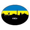 Kiew-Ukraine-Flaggen-Skyline-Schattenbild-Reise